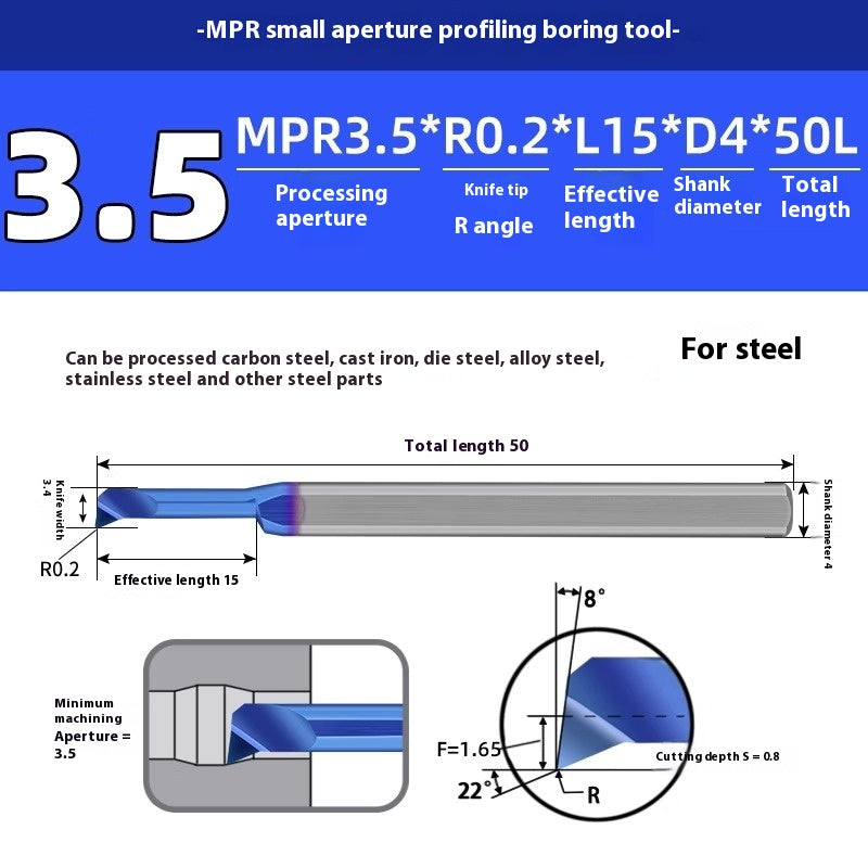 1129-CNC Small Bore Boring Tools MPR Copy Boring Turning Tools for Stainless Steel, Copper and Aluminum Lathe Micro Small Boring Tools Shandong Denso Pricision Tools Co.,Ltd.